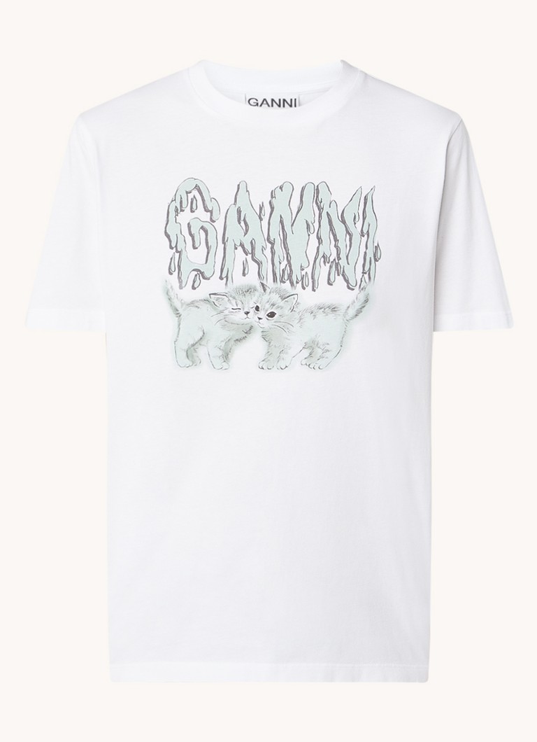 Ganni organic cotton T-shirt with logo print