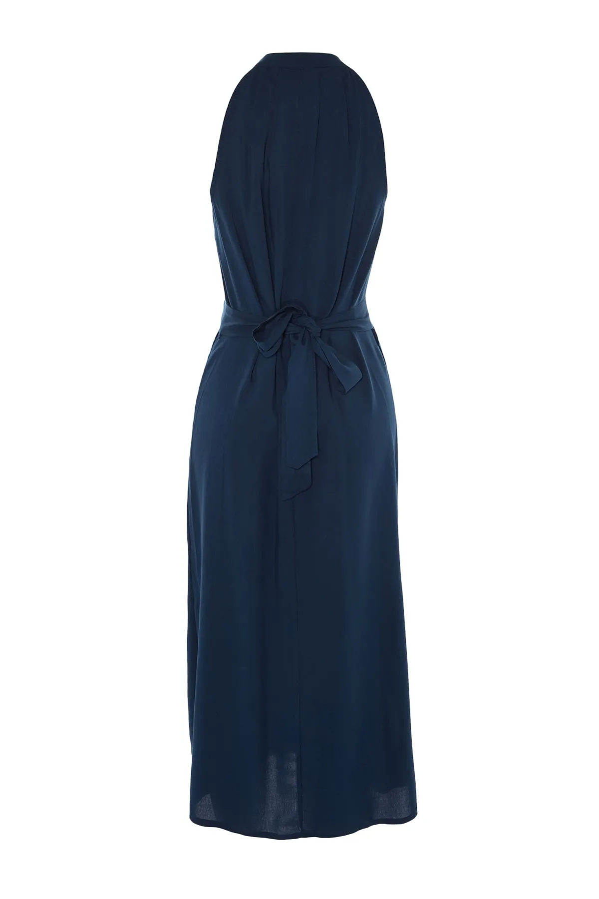 Trendyol Collection  Marineblaues Webkleid mit Bindedetail