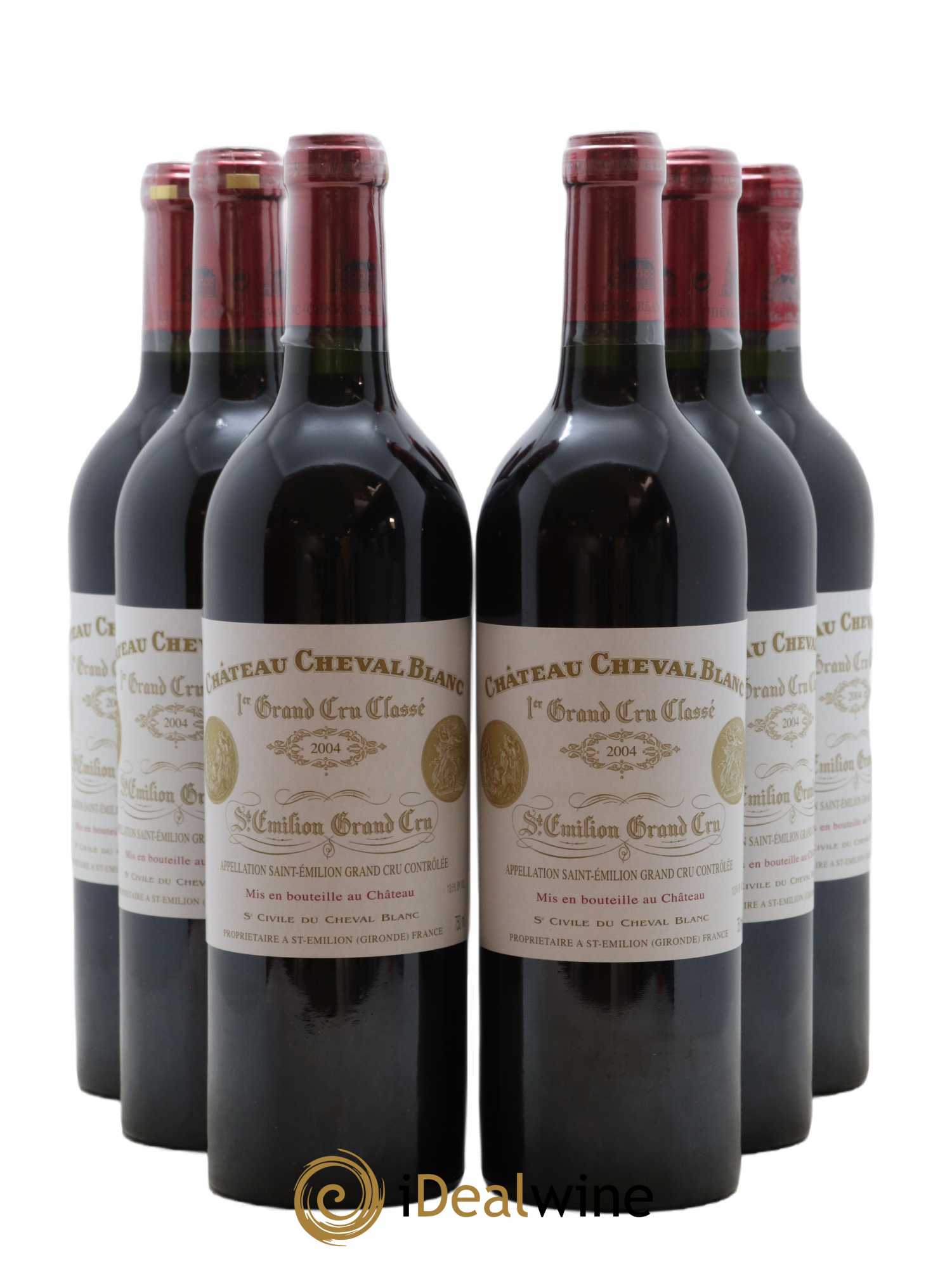 Château Cheval Blanc 1er Grand Cru Classé A  2004 - Lot de 6 Bouteilles