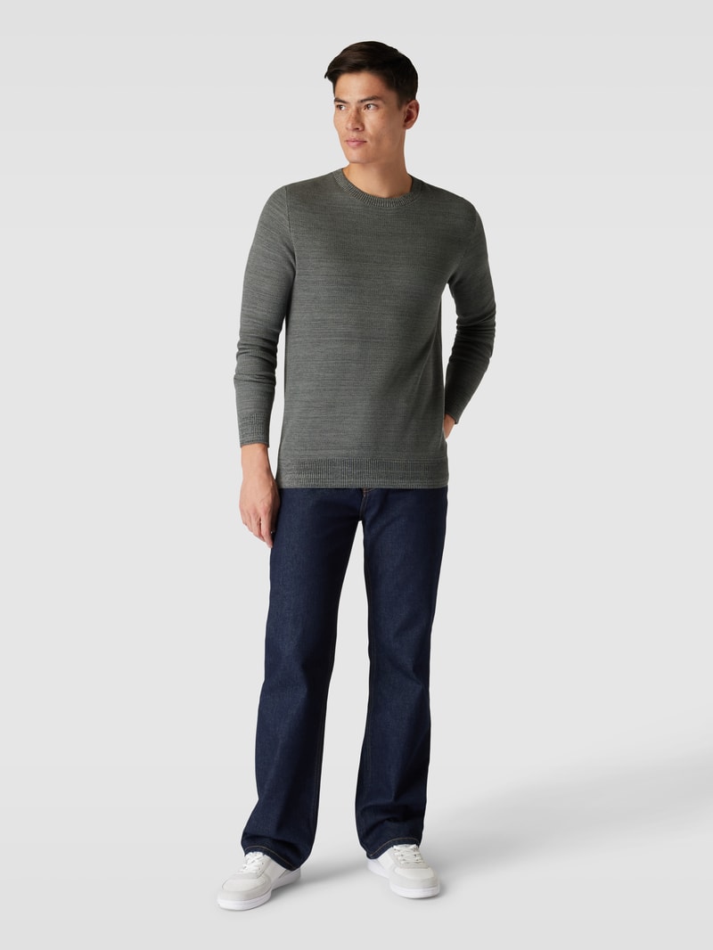 Strickpullover in melierter Optik in anthrazit meliert