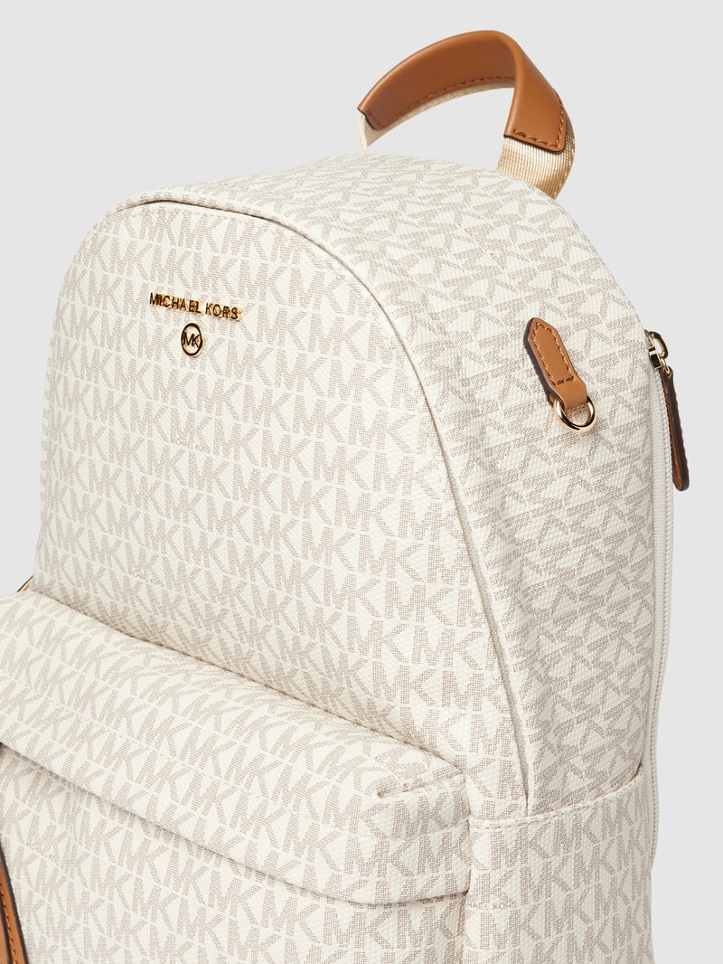 Rucksack mit Allover-Logo-Muster Modell 'SLATER' in ecru