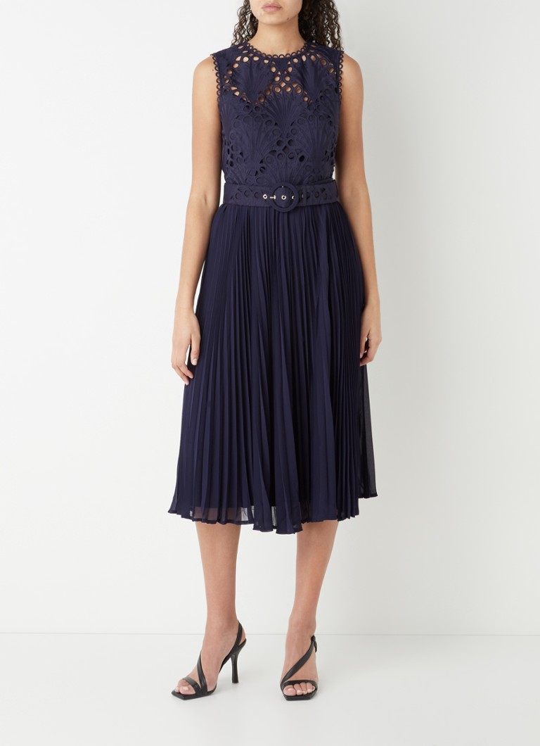 Phase Eight Amora midi dress with pleated and belt