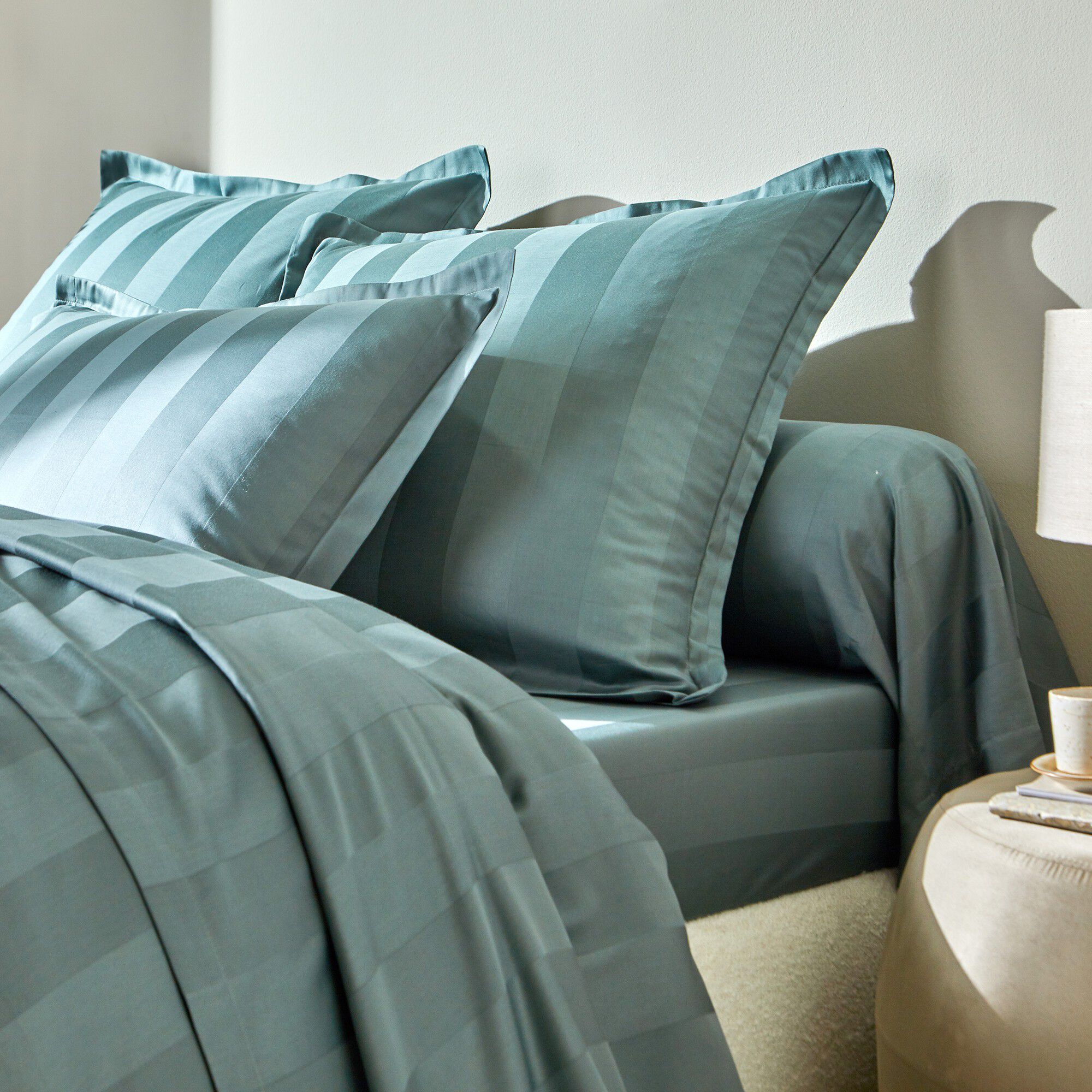 Linge de lit satin rayé