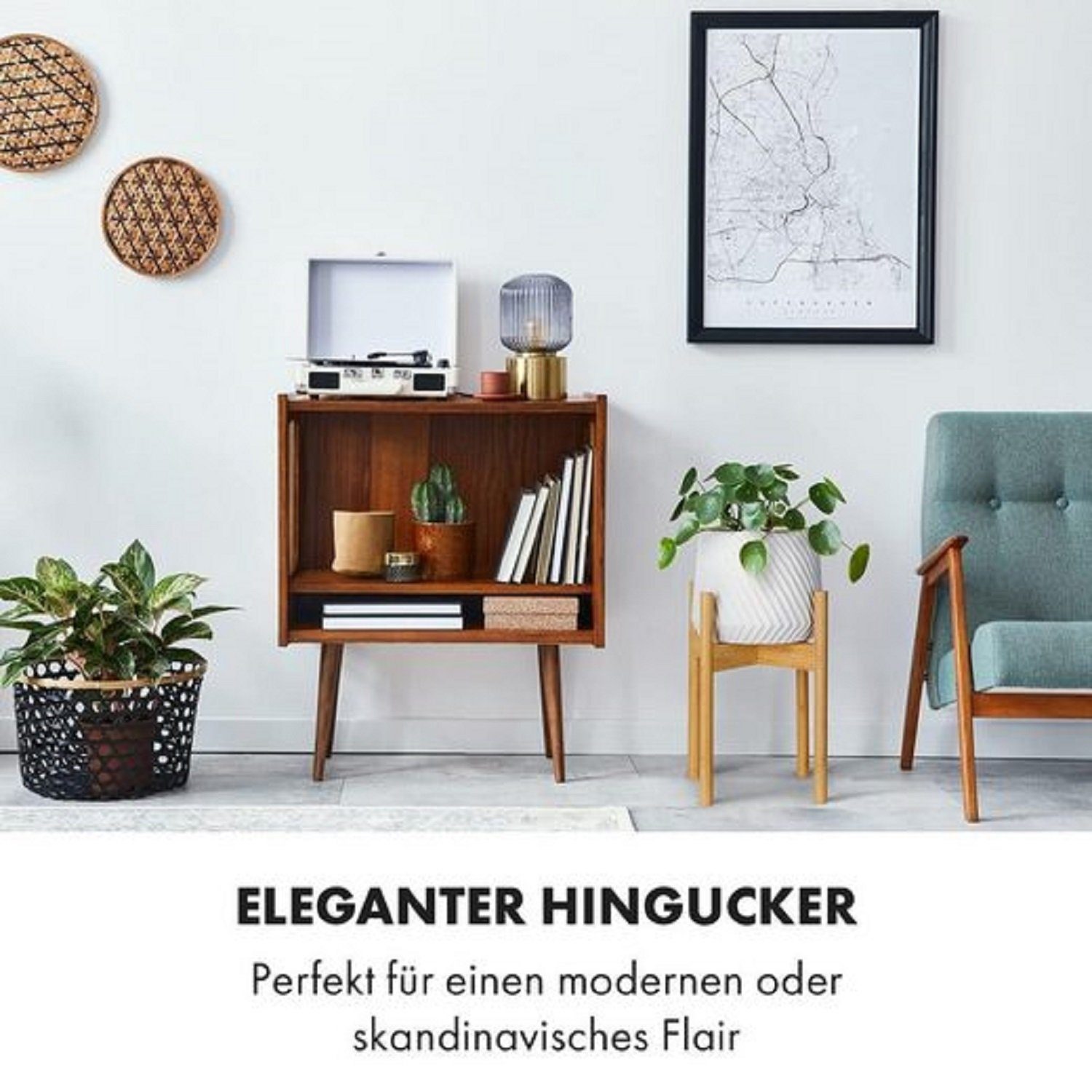 Kpaloft Blumenständer 3er Set Pflanzenregal Buchenholz, Blumenständer höhenverstellbar, Wohnung & draußen, Pflanzenständer