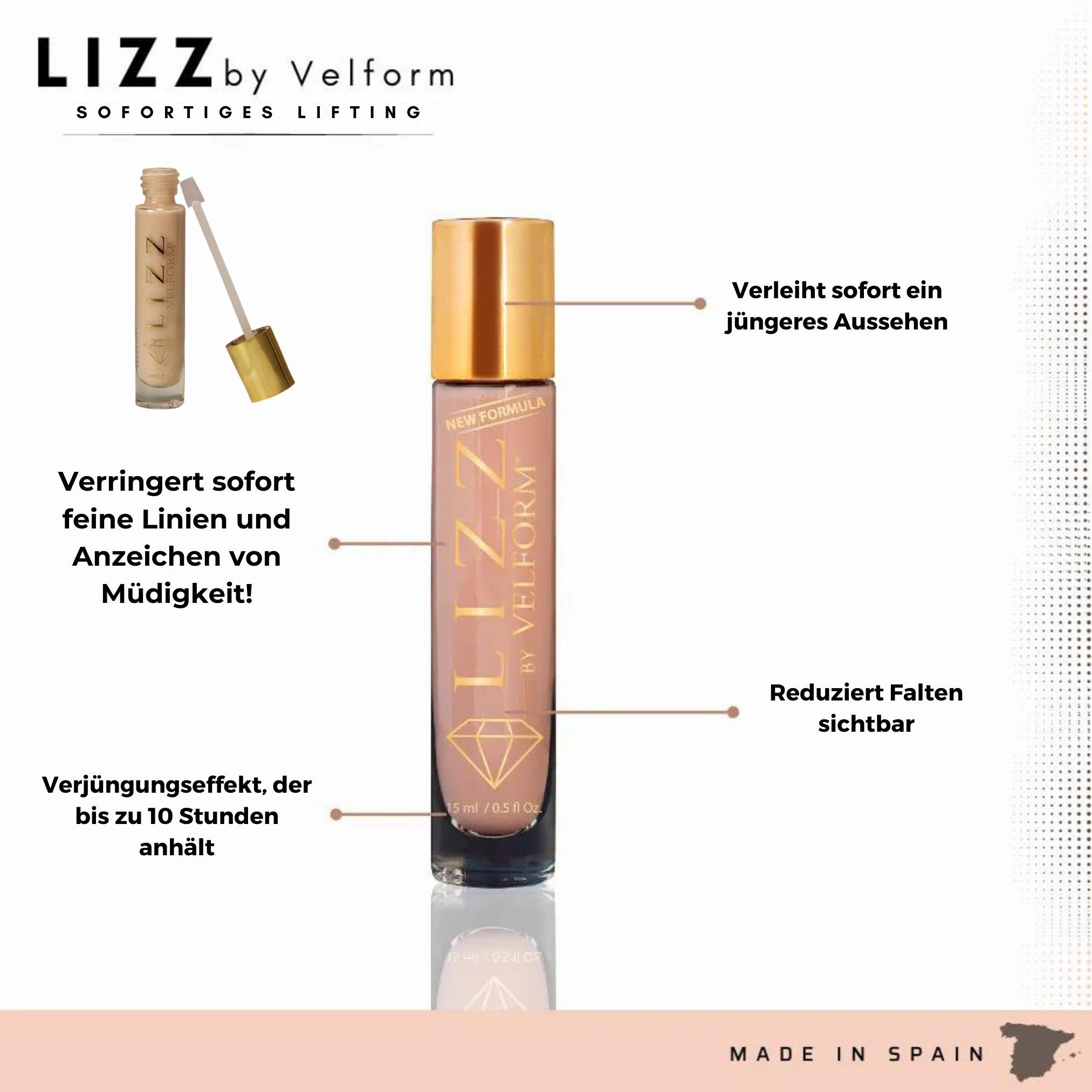 Velform® Anti-Aging-Augencreme Lizz - Anti-Aging & Anti-Falten-Creme, 1-tlg., 1er oder 2er Pack, verjüngende Hautpflege für Gesicht, Hals & Augenpartie