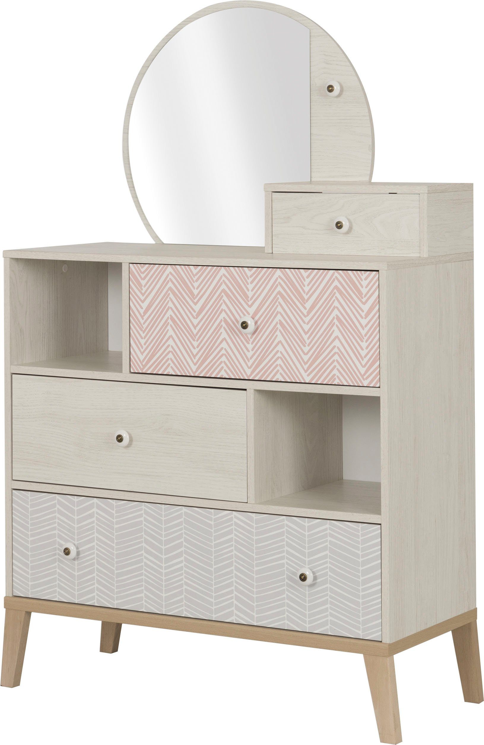 Gami Jugendzimmer-Set Alika, (Set, 2-St., Kommode und passender Spiegel), Kommoden-Set