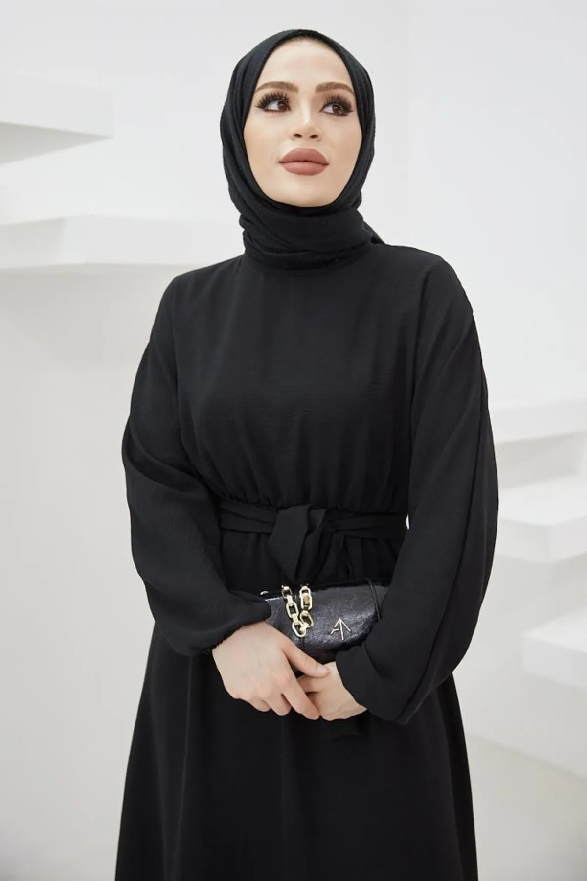 benguen  424-1aerobin Hijab-Kleid Schwarz