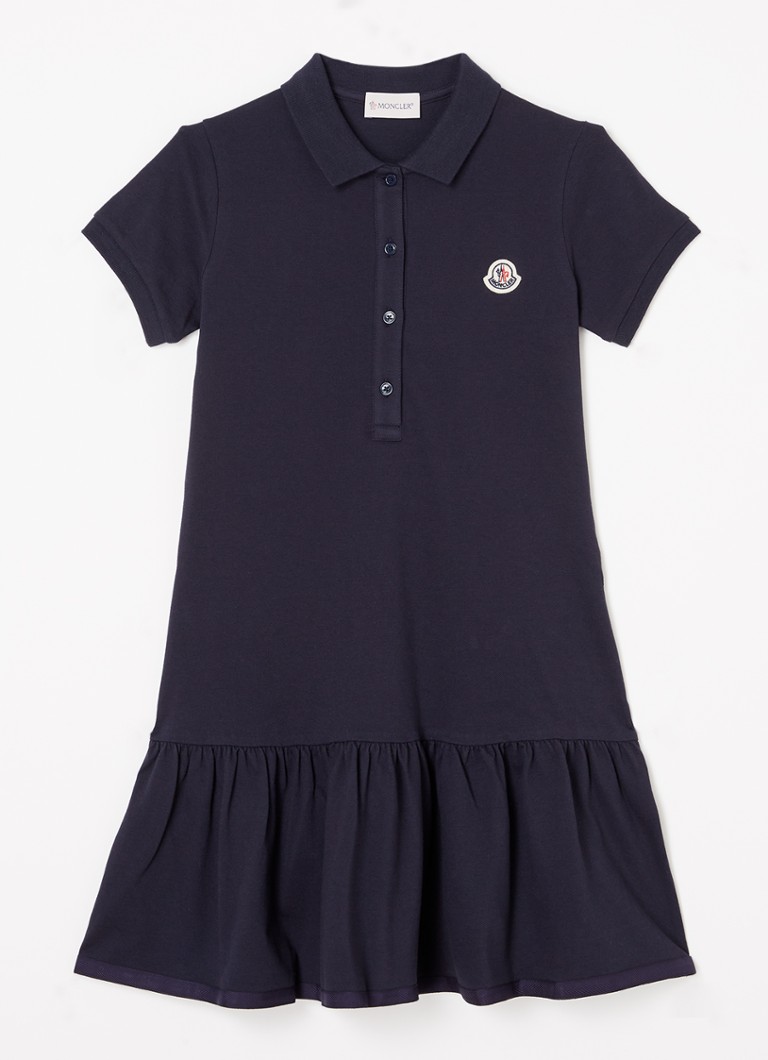 Moncler midi polo dress in piqué cotton with logo