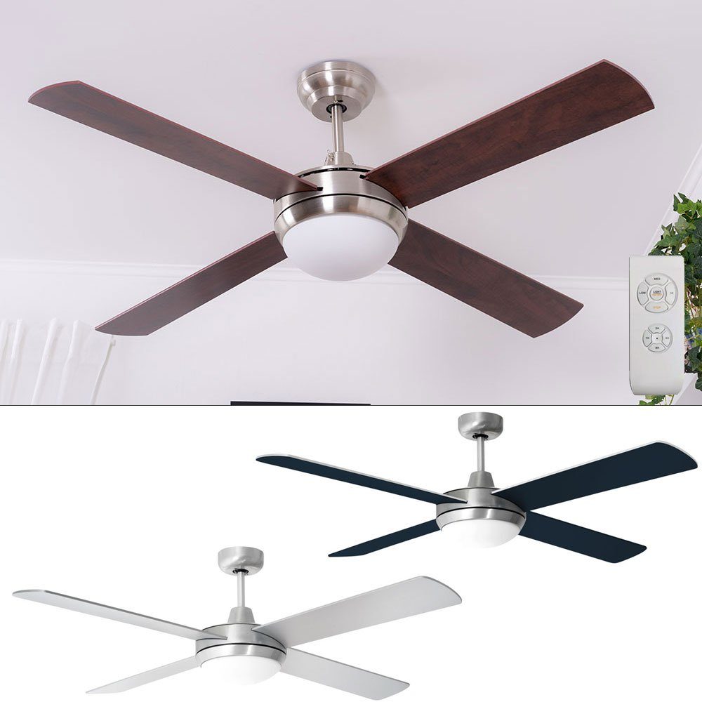 etc-shop Deckenventilator, Deckenventilator mit Beleuchtung und Fernbedienung leise 132cm