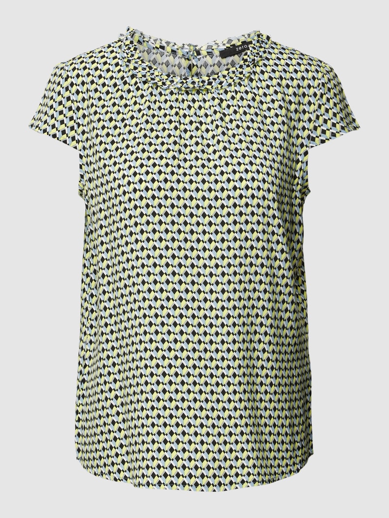 Blusenshirt mit Allover-Muster in schwarz