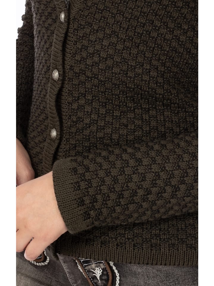 OS-Trachten Strickjacke 457017-0771 in dunkelgrün günstig kaufen