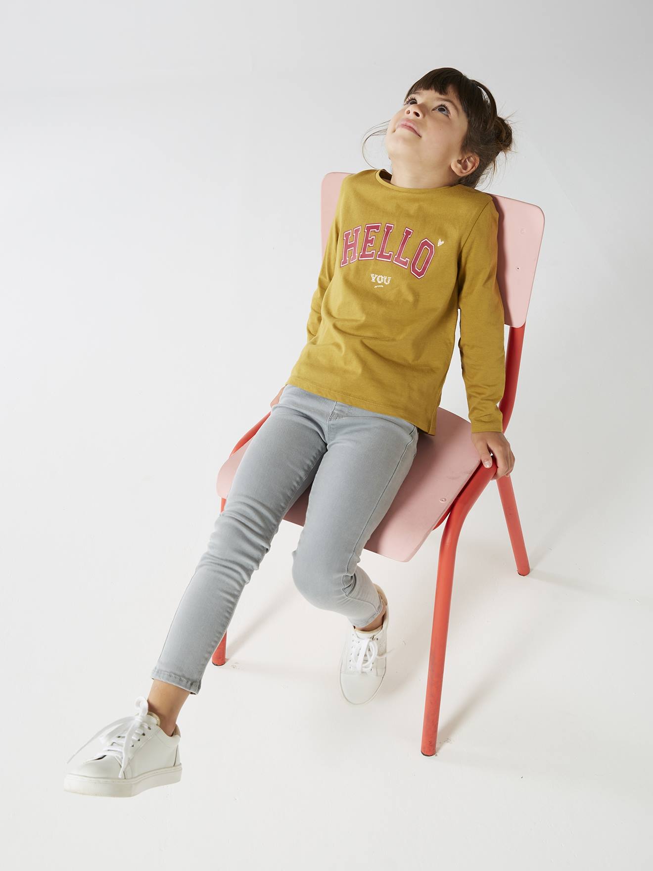 Tee-shirt à message Basics fille bronze