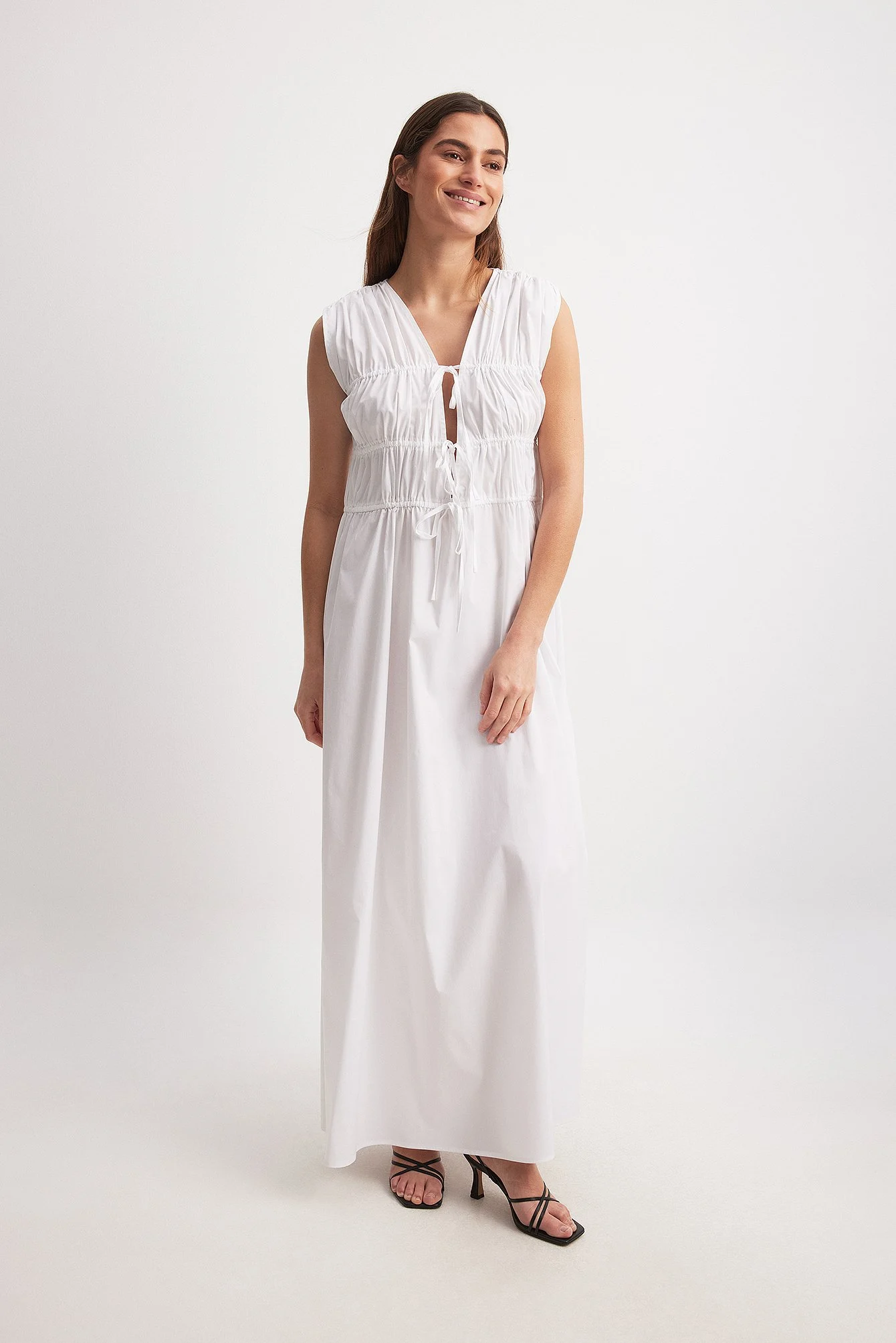 Tie Chest Detail Maxi Dress