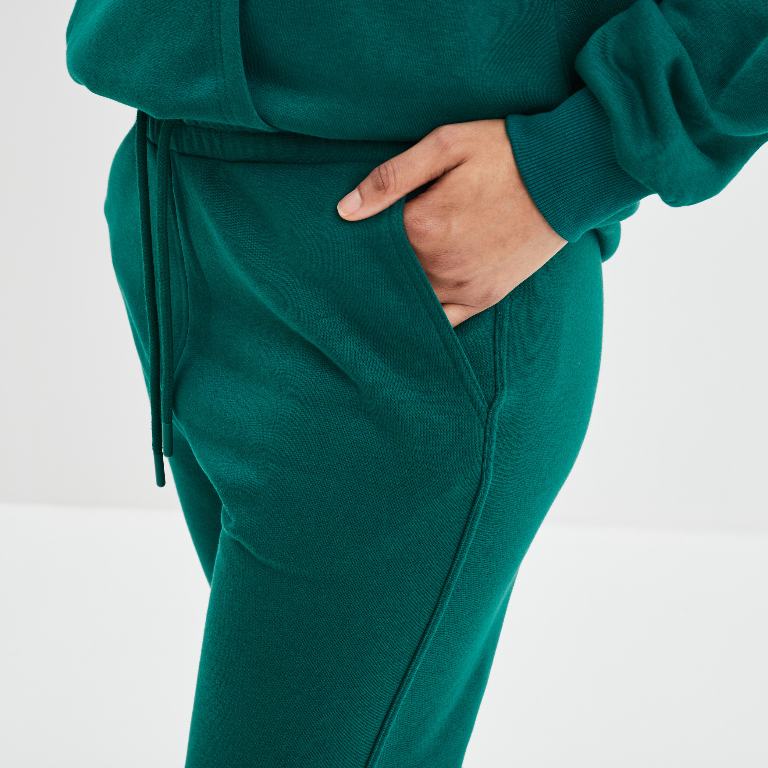 Pantalon jogging droit molleton vert émeraude femme | La Halle