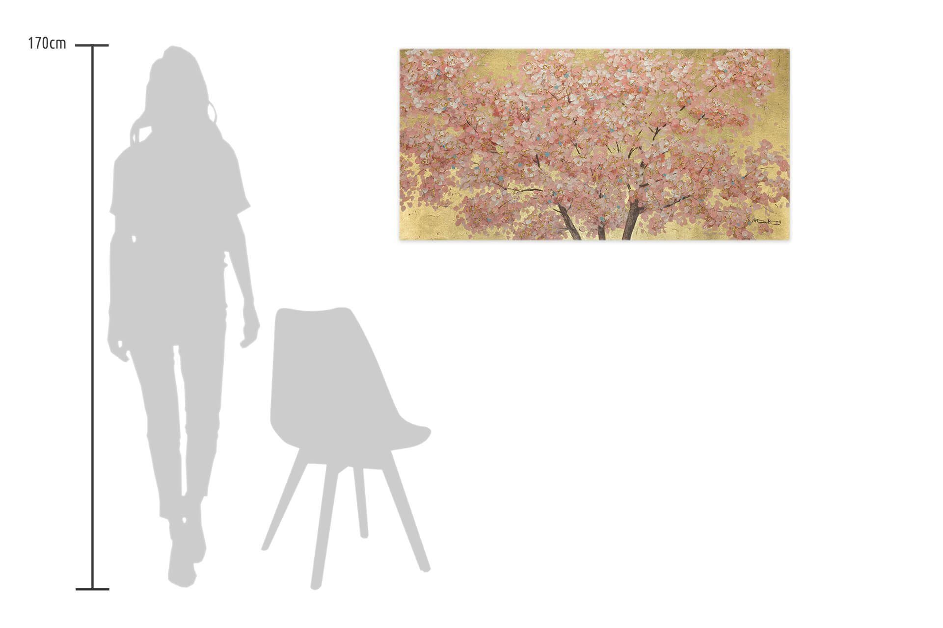 KUNSTLOFT Gemälde Erster Blumenduft 120x60 cm, Leinwandbild 100% HANDGEMALT Wandbild Wohnzimmer