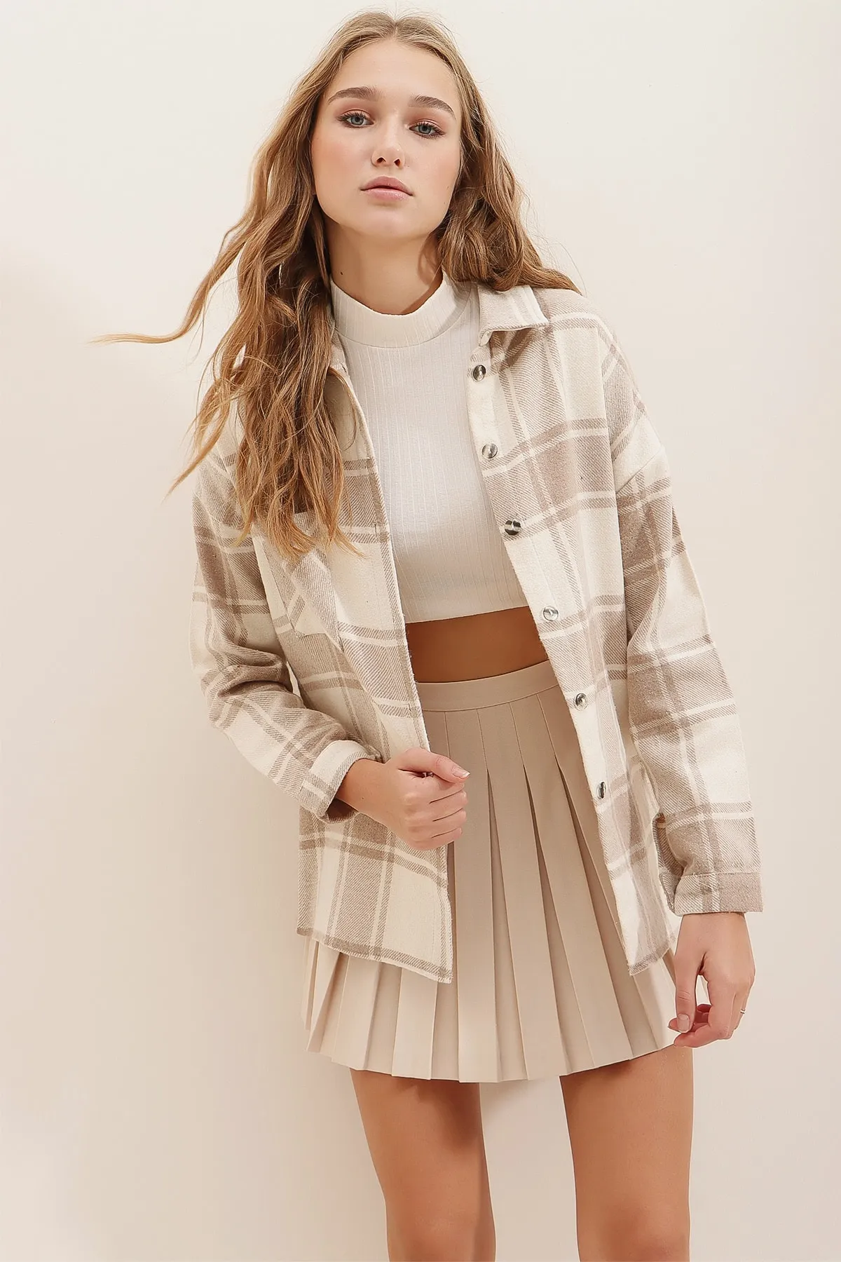 Trend Alaçatı Stili  Hemd - Beige - Oversized