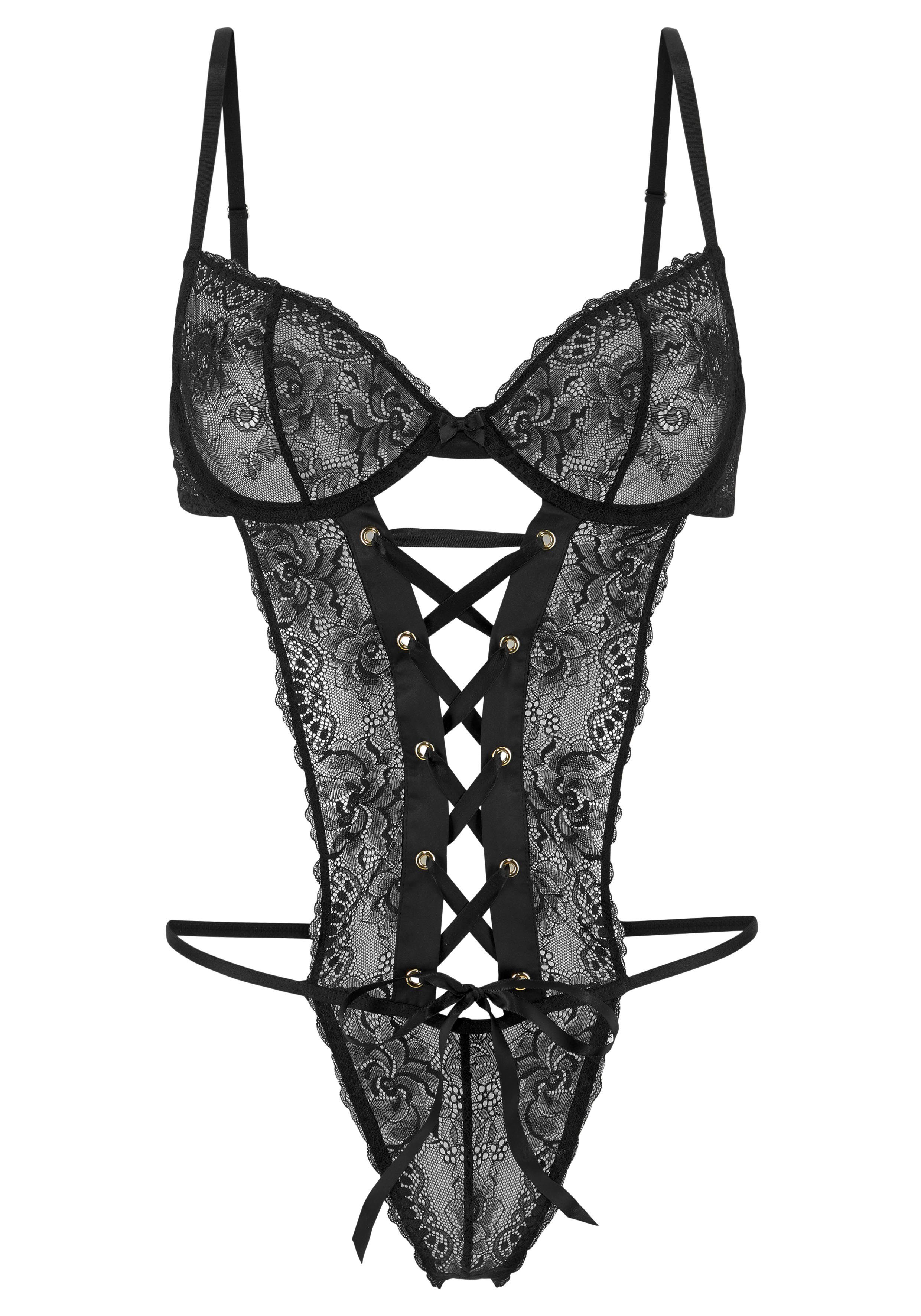 petite fleur gold Stringbody mit aufregender Schnürung und Spitze