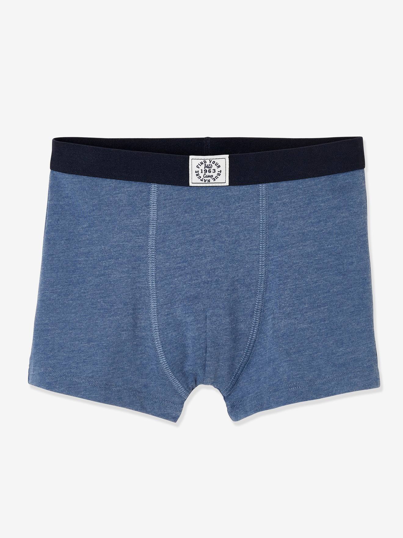 Vertbaudet 5er-Pack Jungen Boxershorts BASIC Oeko-Tex - pack blau/weiß/grau