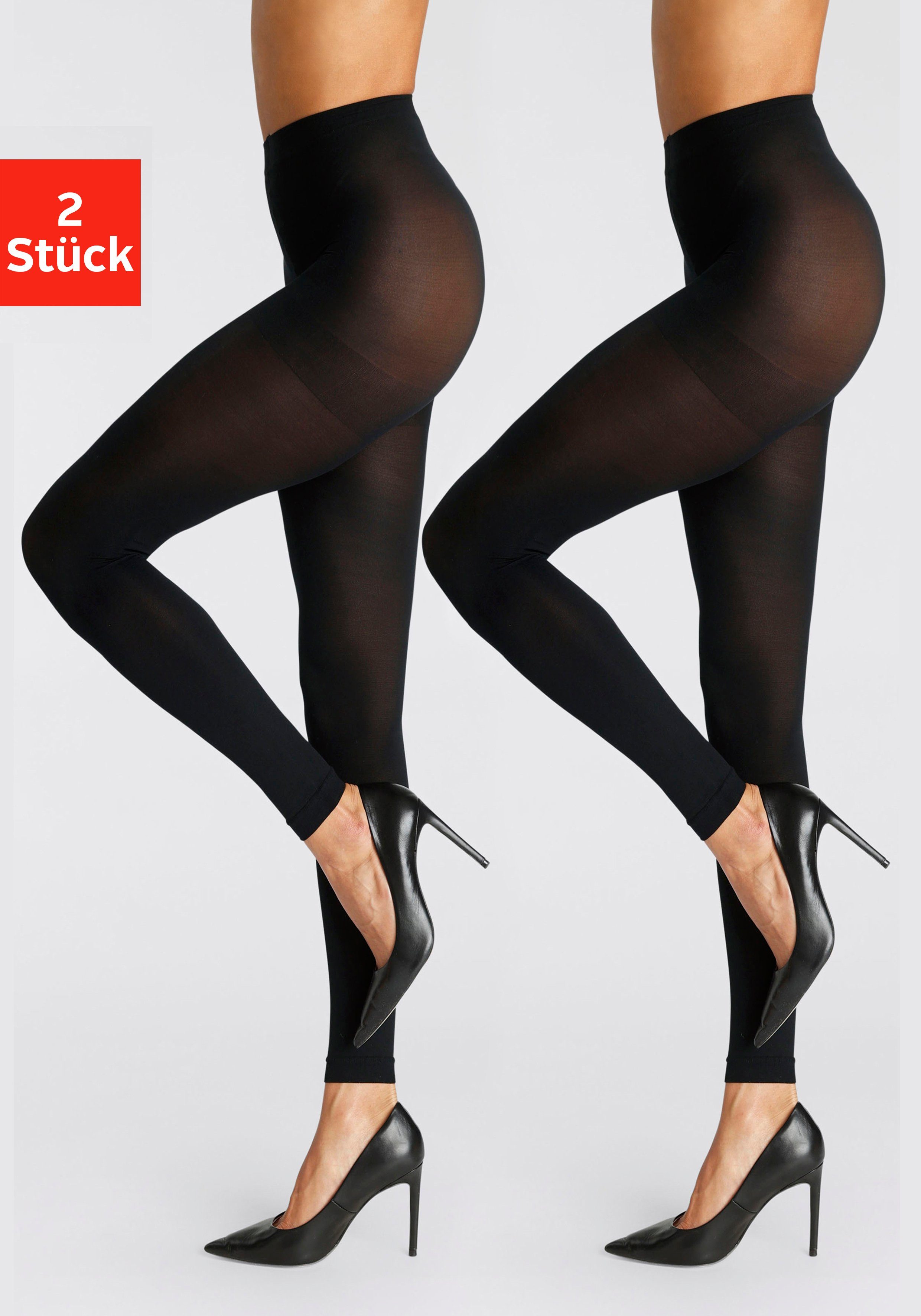 LASCANA Feinstrumpfleggings 50 DEN (Packung 2 St) 50 DEN semi Blickdicht