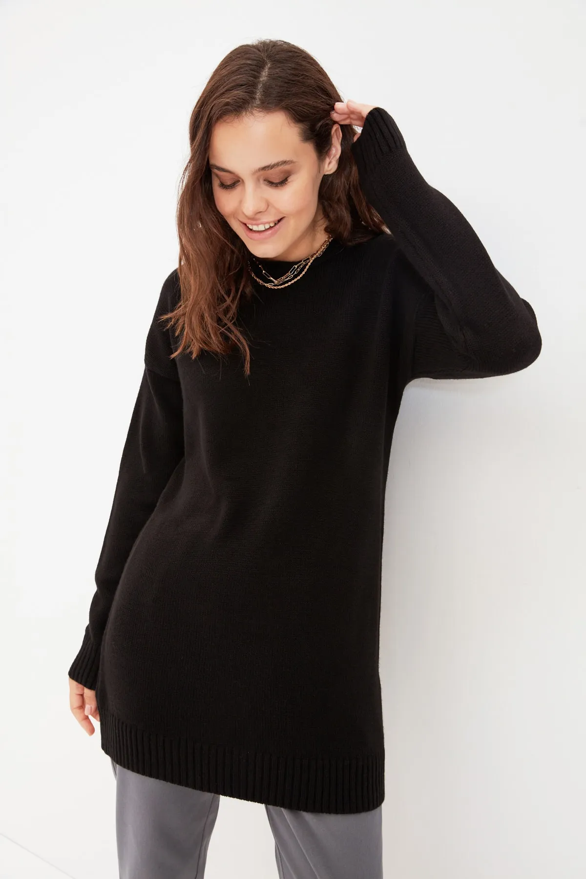 Trendyol Modest  Schwarzer Strickpullover TCTAW22AK0009