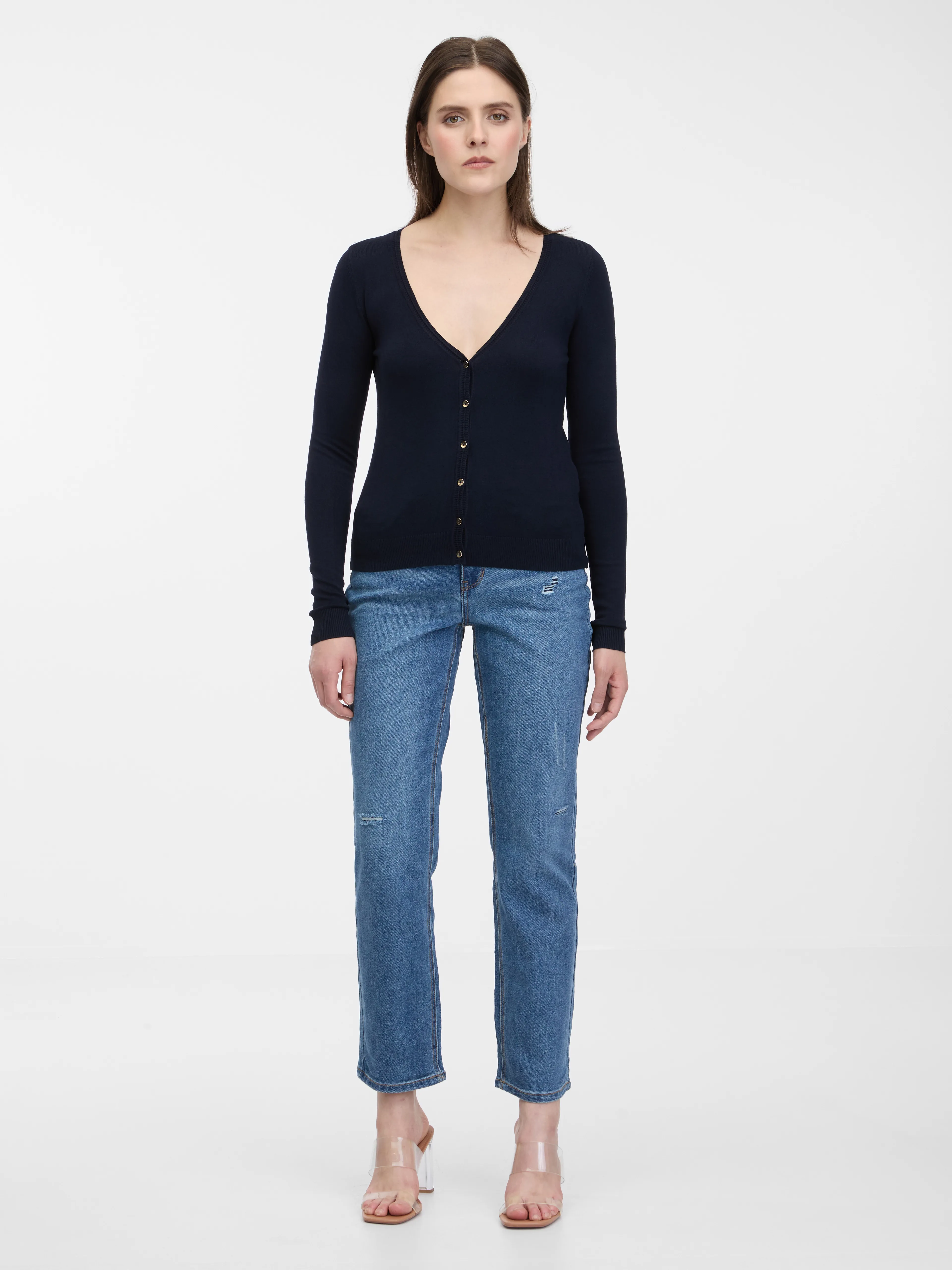 Dunkelblaue Damen Strickjacke ORSAY