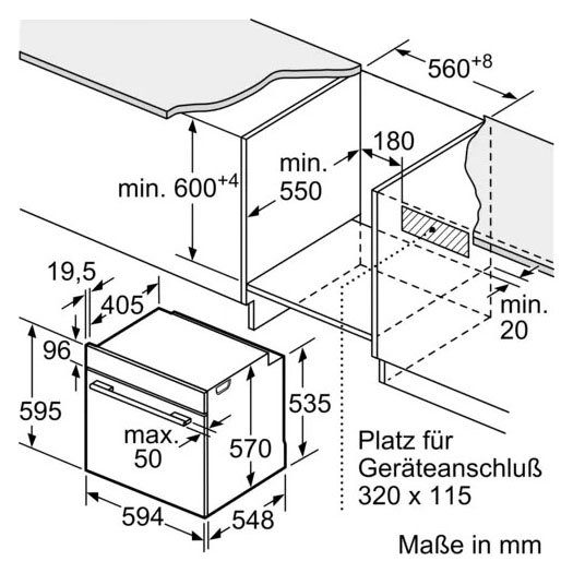 BOSCH Elektro-Herd-Set HND411LS62, mit Teleskopauszug nachrüstbar