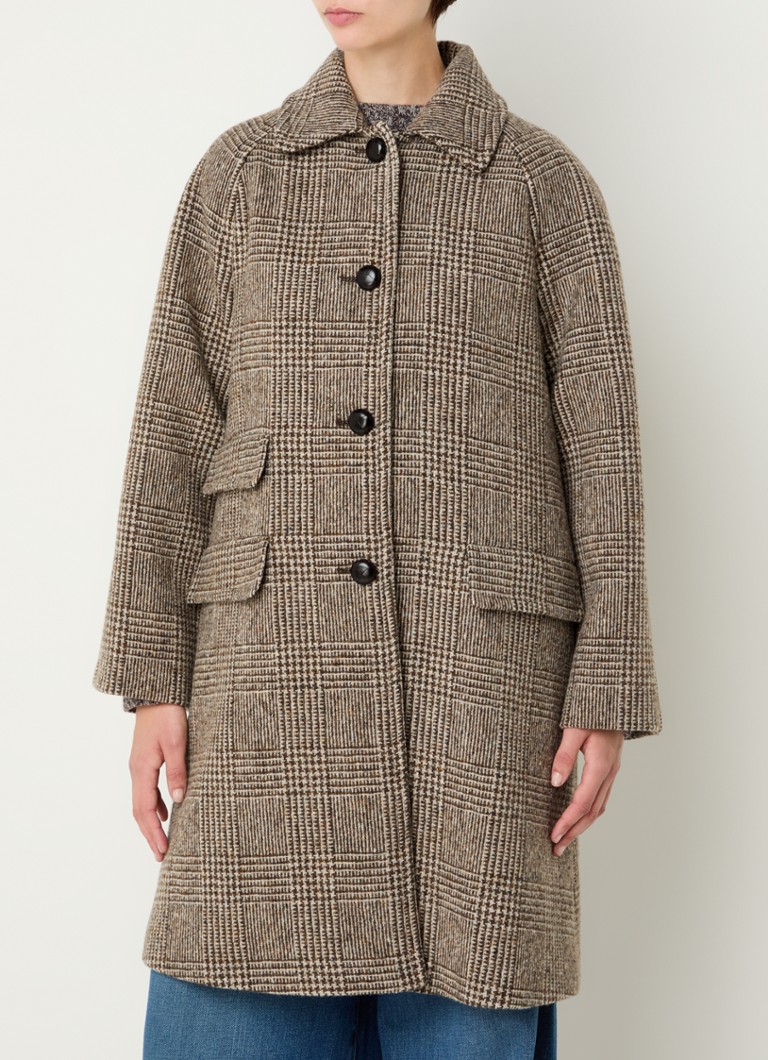 Palton MaxMara din lână virgină cu model piele de șarpe.