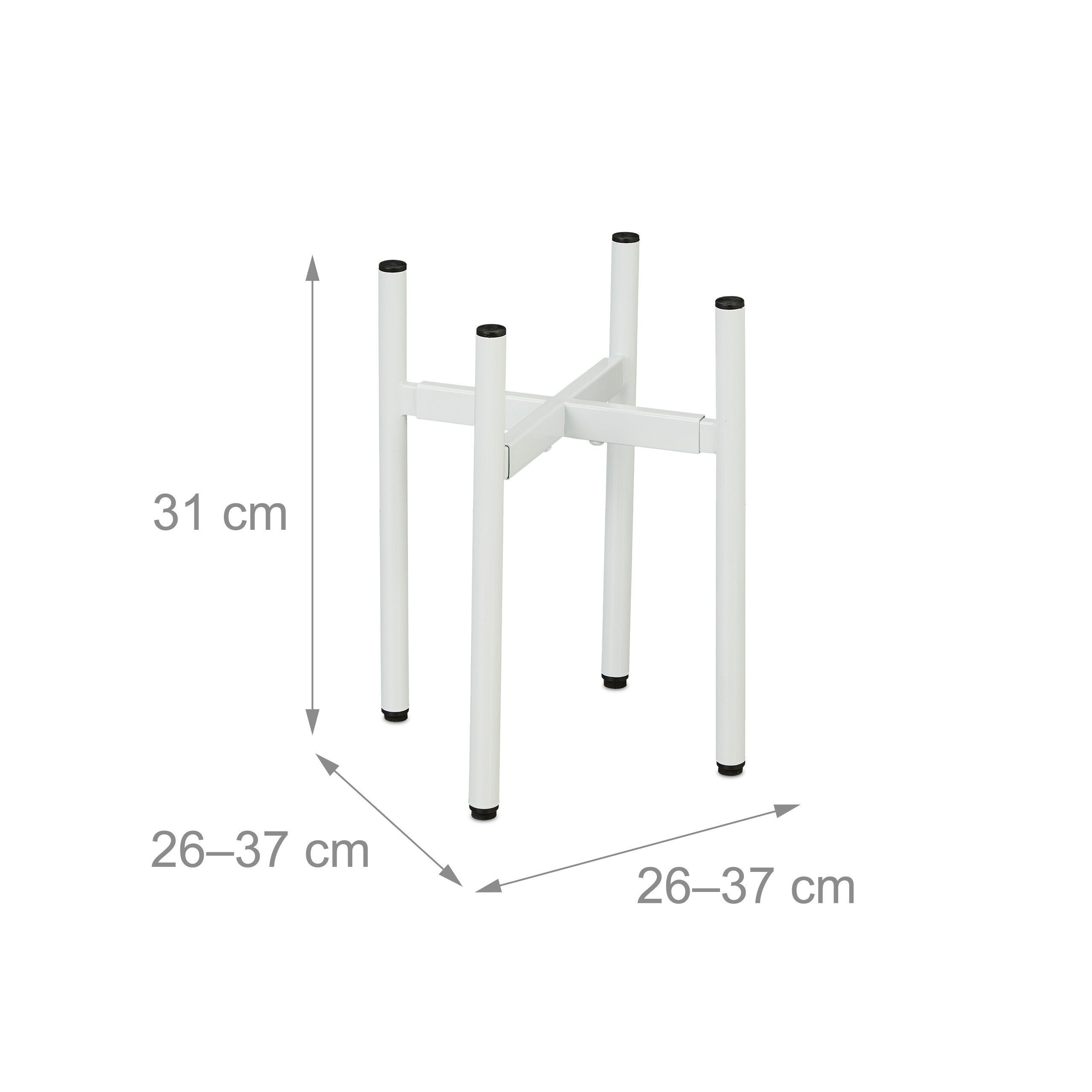 relaxdays Blumenständer Verstellbarer Pflanzenständer 2er Set, Weiß