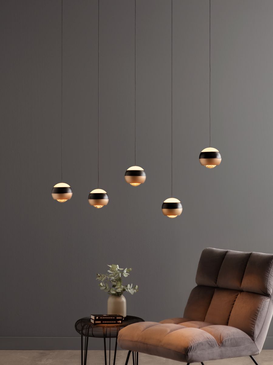 TRIO 5-flg LED Pendelleuchte Orbit-S Schwarz