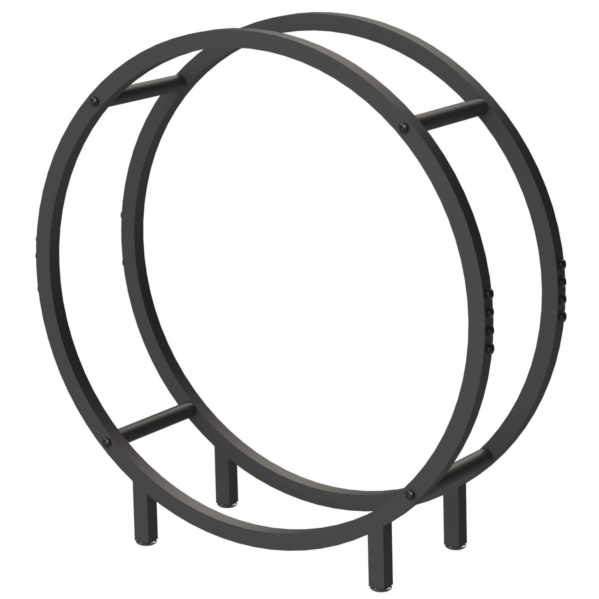 DanDiBo Kaminholzregal Kaminholzregal Metall Schwarz Rund 60 cm Kaminholzständer Kaminholz, Freistehendes Kaminholzregal