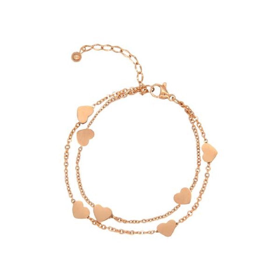 ENGELSINN Armband Schmuck Edelstahl Herzen Rose inkl. Geschenkbox (1-tlg)