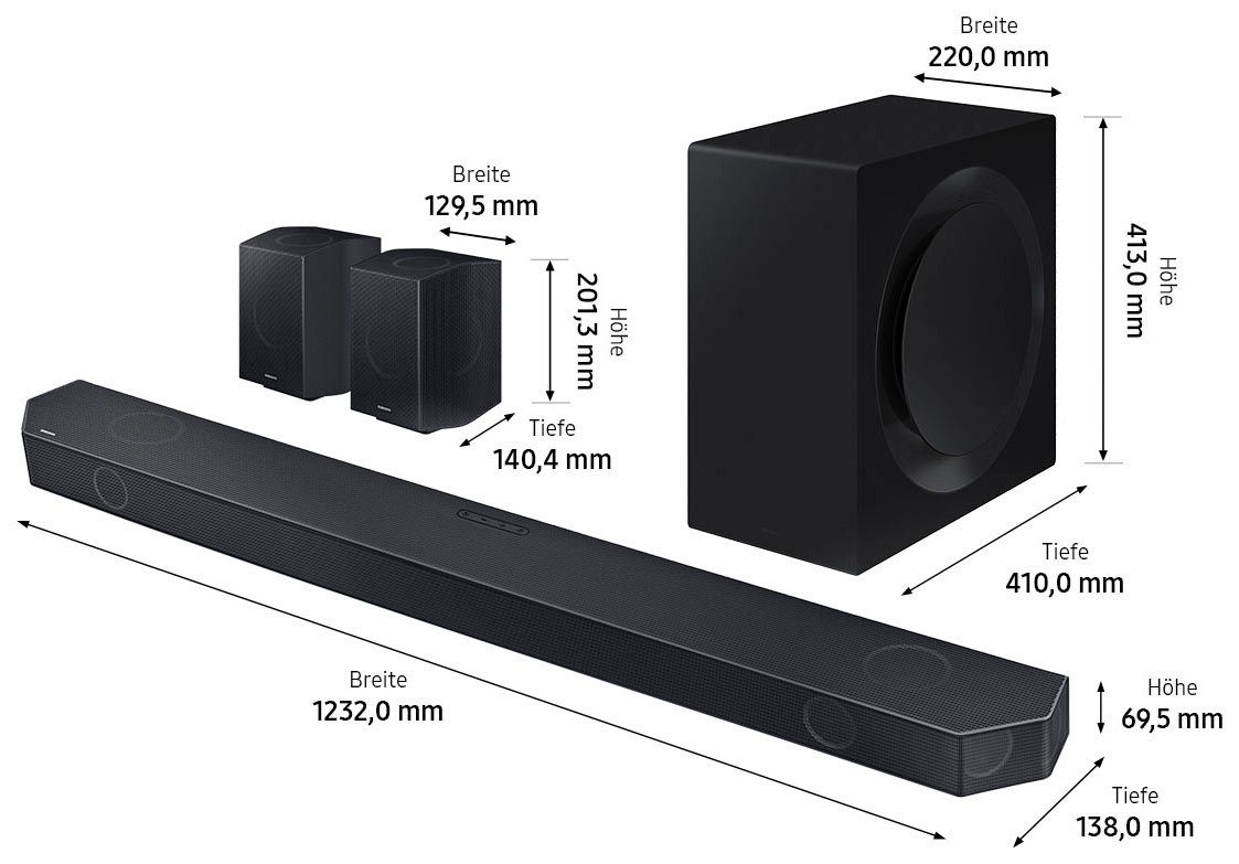 Samsung HW-Q995GC Soundbar (656 W, Gratis dazu:48 Mon.Garantie im Wert von 39,99€; 4.0.2 Rücklautsprecher)