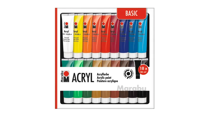 Marabu Acrylfarben 18er-Sortierung BASIC 648 ml