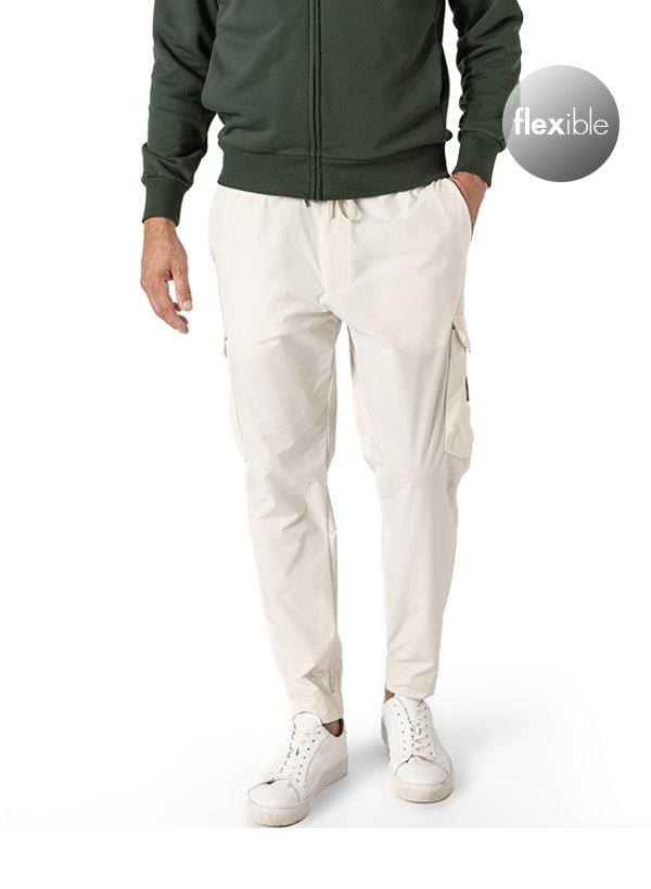 BOSS Green, Cargohose, Mikrofaser, creme