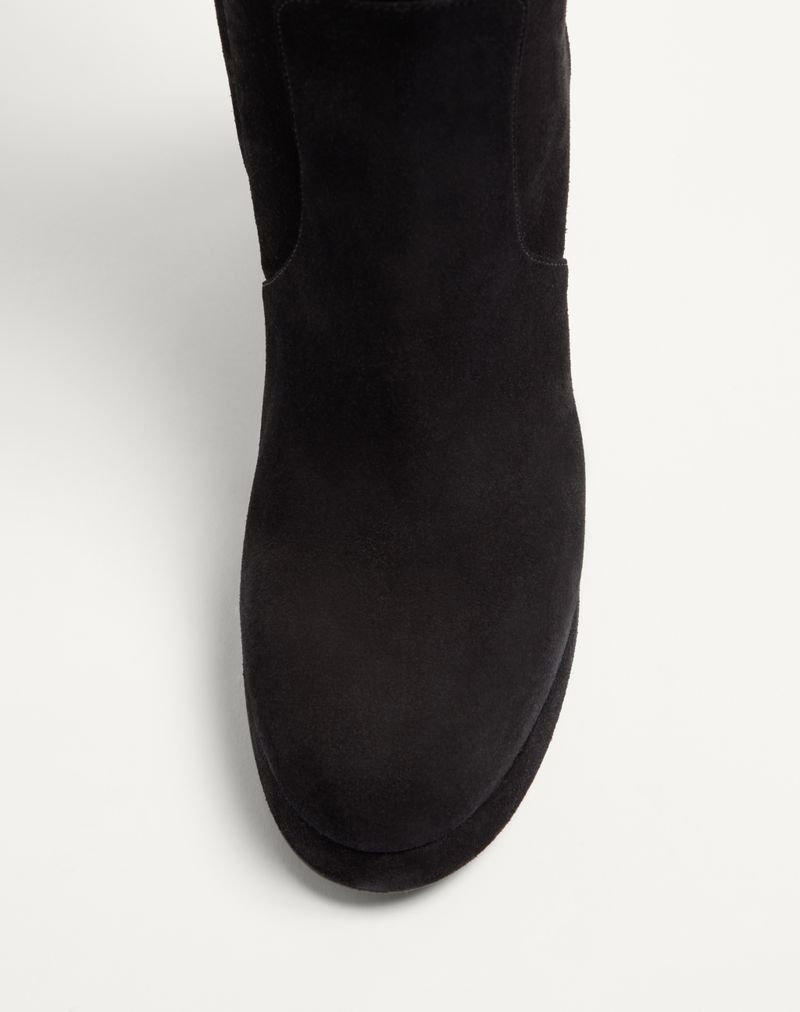 Bota plataforma Fawcette de 90 mm em couro dividido