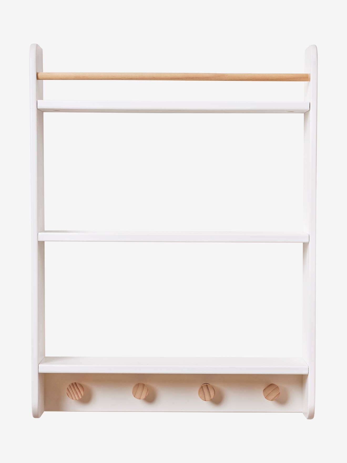 Vertbaudet Kinderzimmer Bücherregal mit Garderobe KONFETTI - weiß