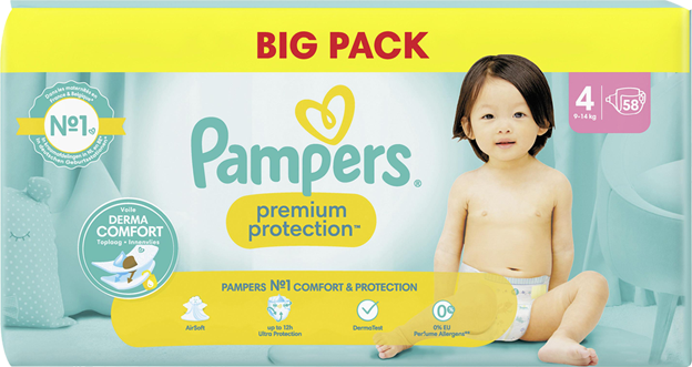 Pampers Premium Protection Gr. 4 Maxi 9-14 Kg Big Pack