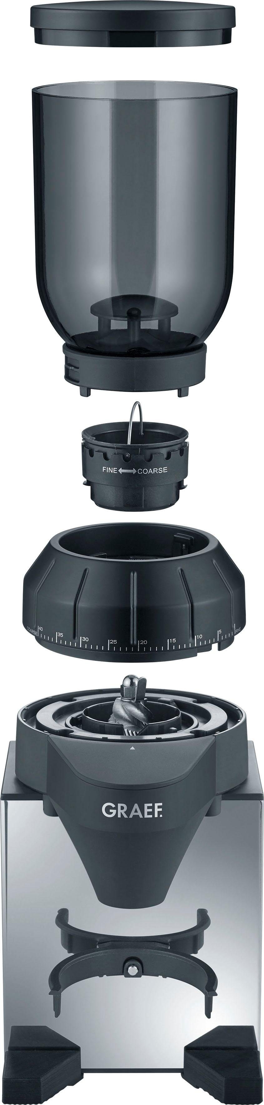 Graef Kaffeemühle CM 820, 128 W, Kegelmahlwerk, 250 g Bohnenbehälter, Edelstahl