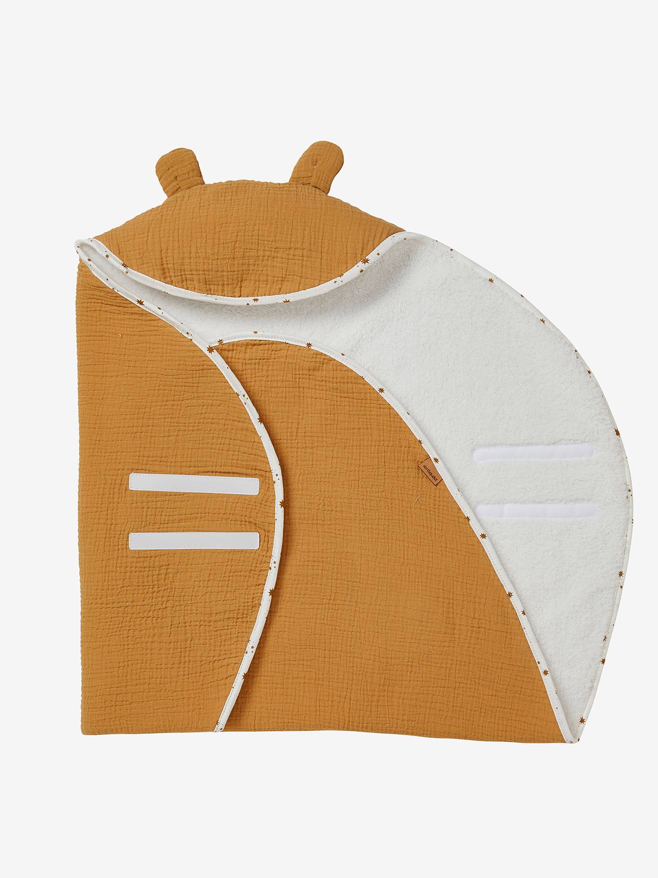 Plaid à capuche pour siège-auto coque caramel