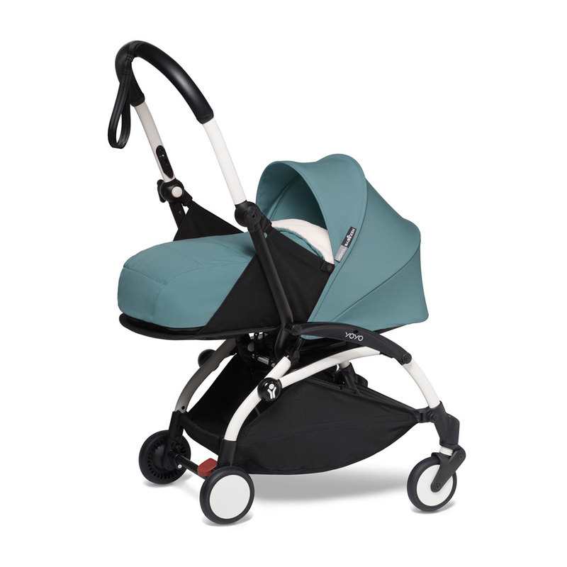 Poussette YOYO2 châssis blanc et assise 0+ aqua Babyzen