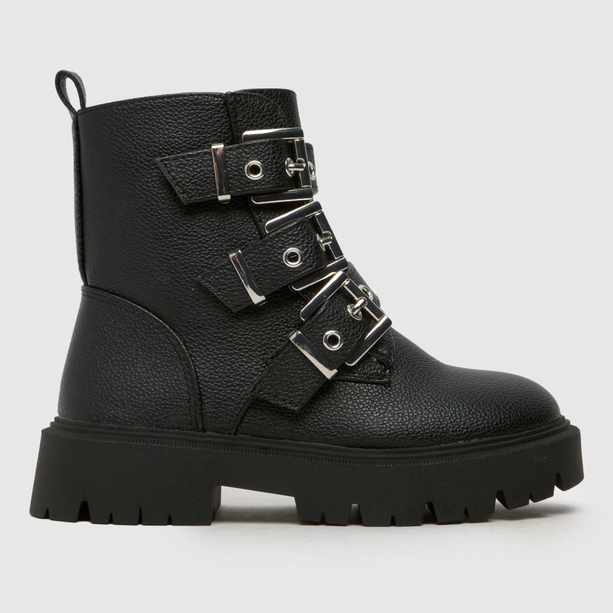 schuh svarta Codie Buckle flickstövlar för barn