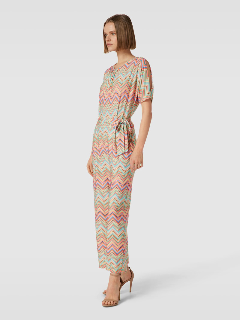 Jumpsuit mit Zickzack-Muster in lachs