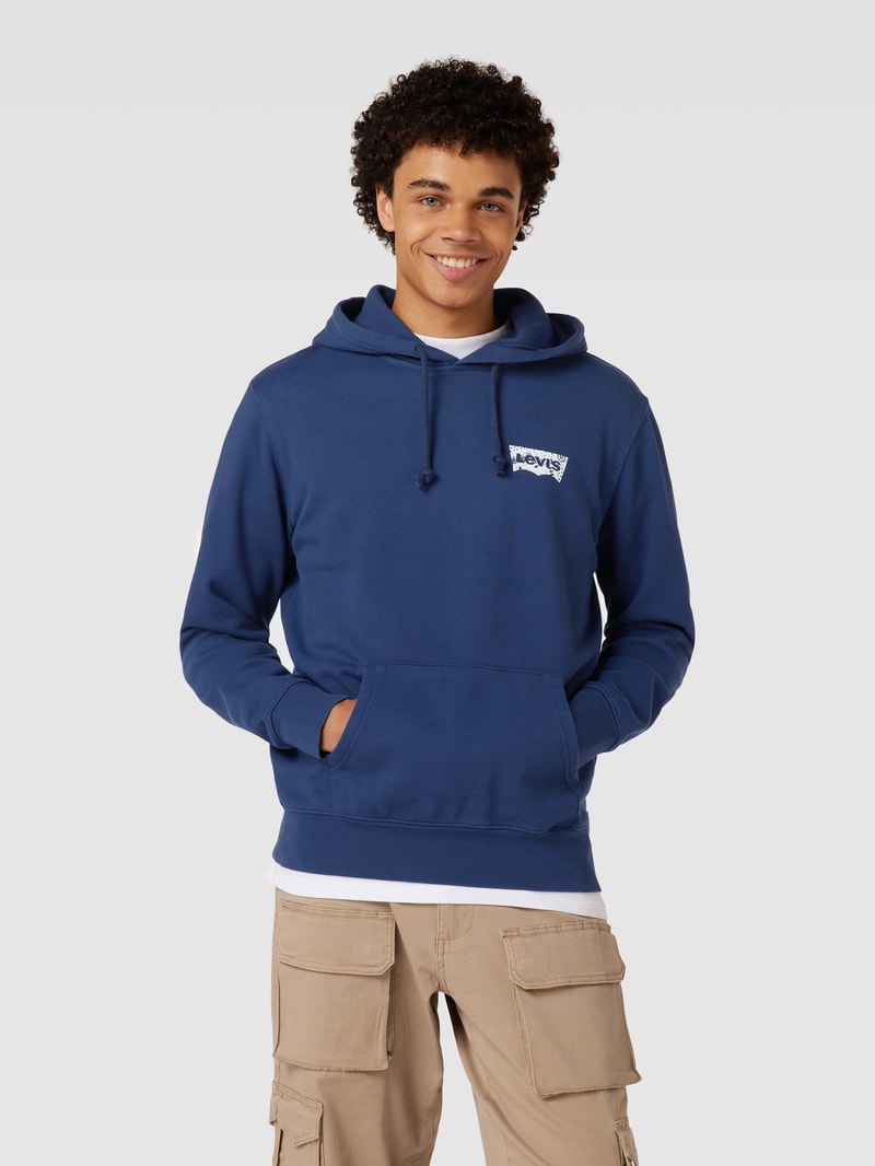 Hoodie mit Känguru-Tasche in dunkelblau