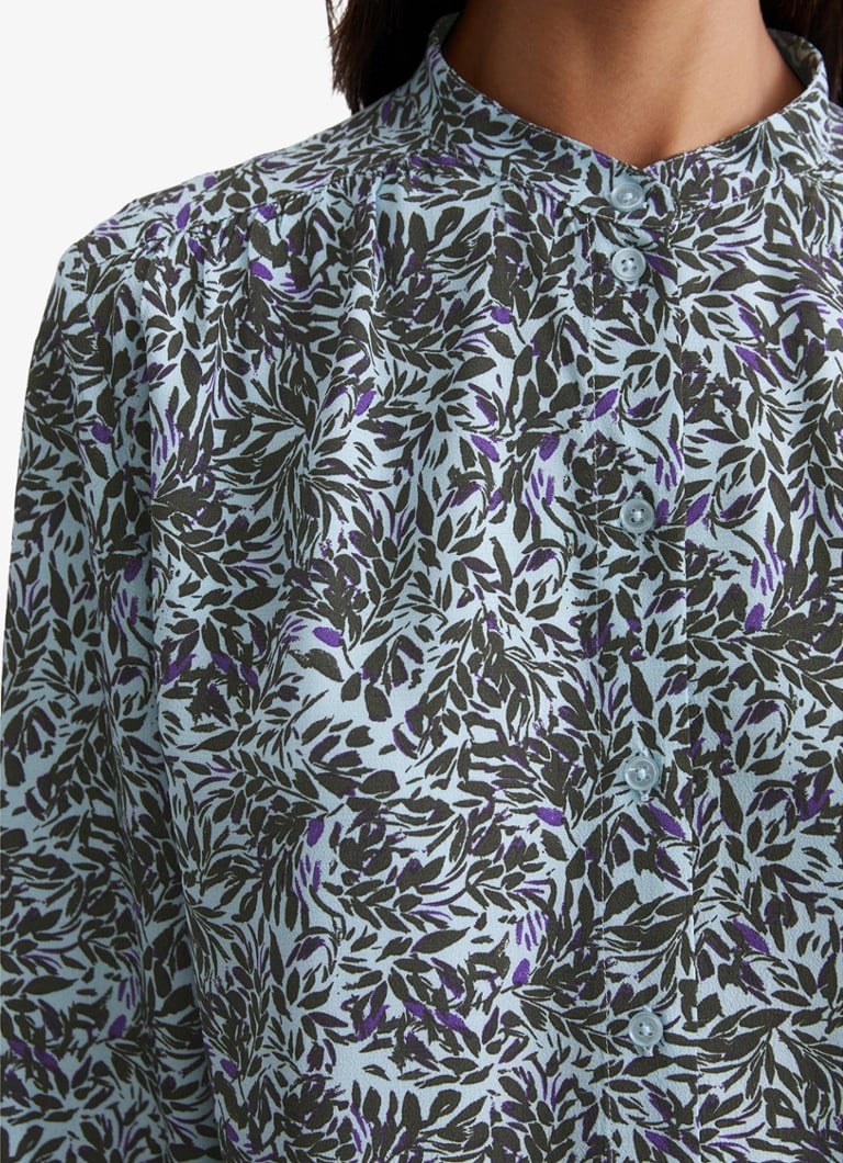 Marc O'Polo Denim Blouse with print and V-neck