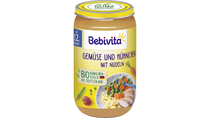 Bebivita Bio Menüs: Gemüse und Hühnchen mit Nudeln 250 g