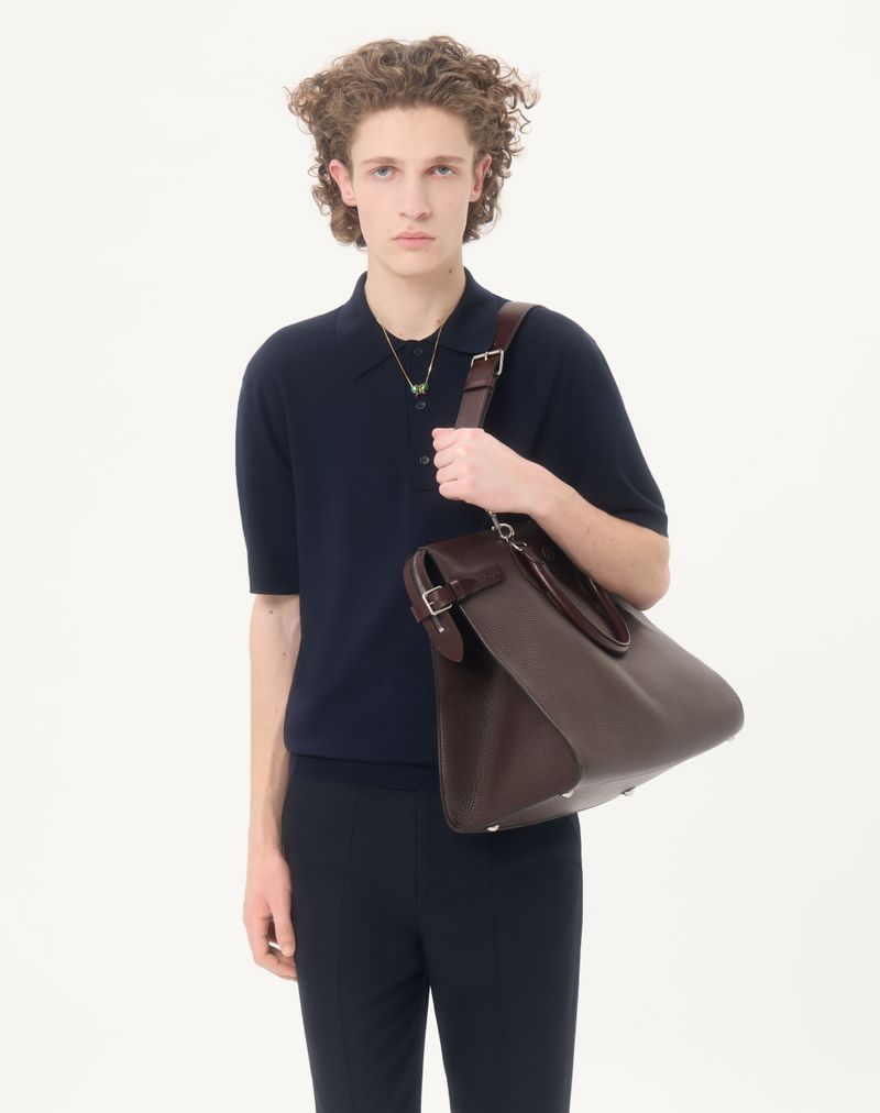 Valentino poloshirt i uld med V-logo-broderi