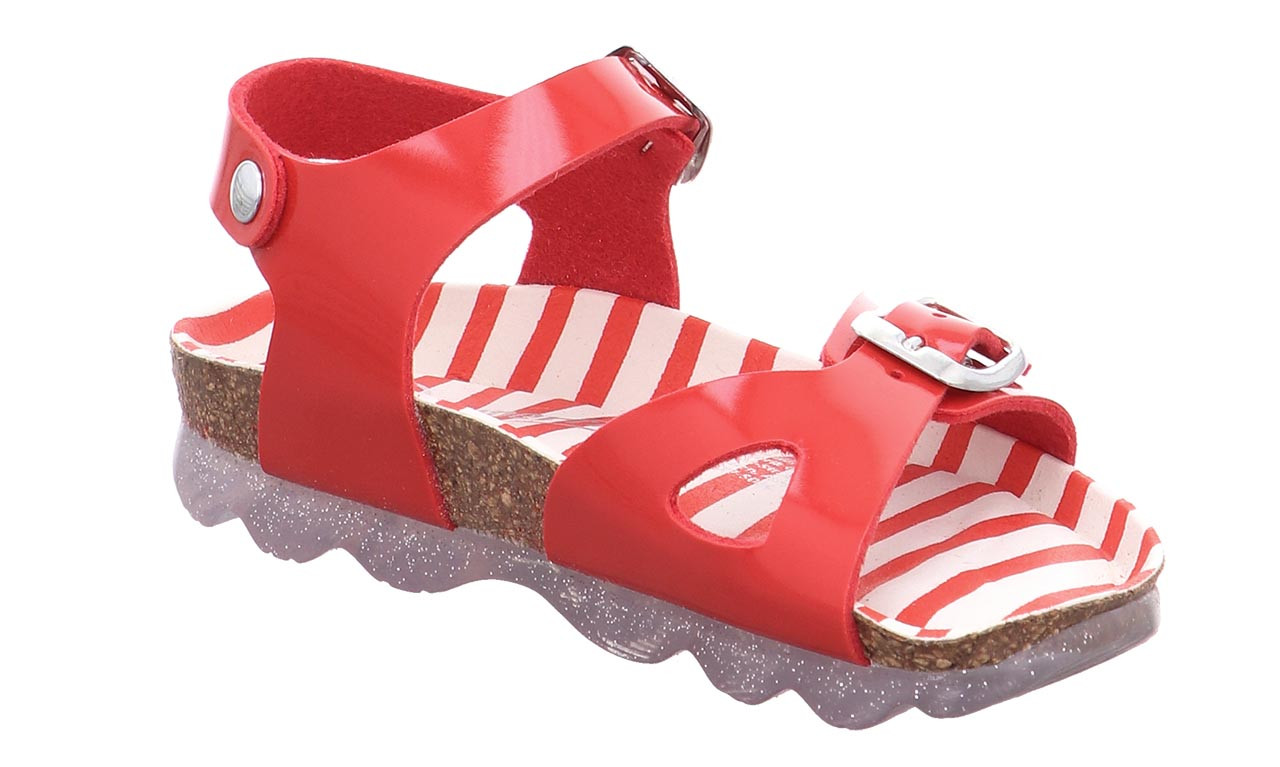 FUSSBETTPANTOFFEL - Rot Sandale mit Schnalle
