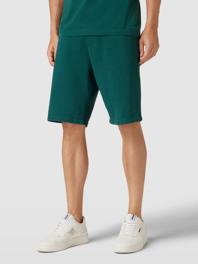 Sweatshorts mit Tunnelzug Modell 'Washer' in petrol