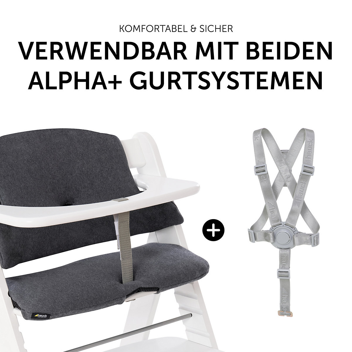 Hochstuhlauflage Select, Jersey Charcoal
