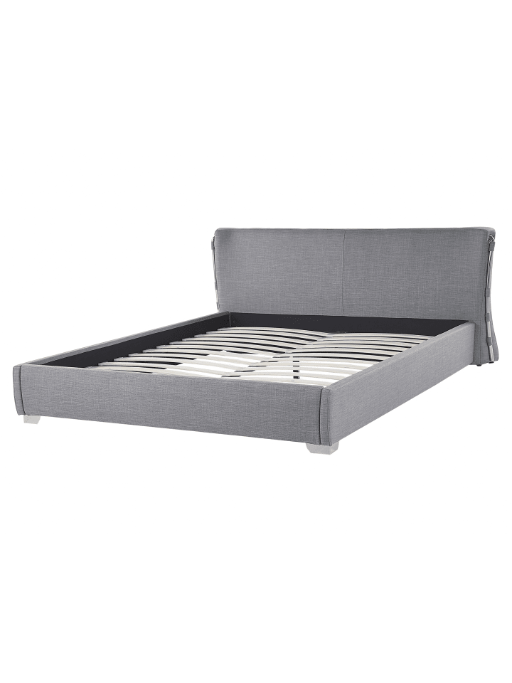Beliani Doppelbett PARIS in Grau/Silber - (W) 195 x (H) 83 x (L) 228 cm günstig kaufen onesize